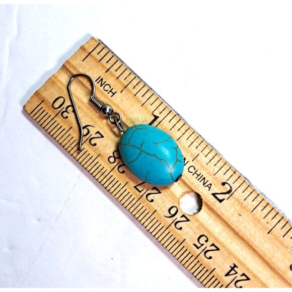 Turquoise Color and Brown Necklaces Earring Set Fashion Jewelry Cross Layers - Picture 2 of 10